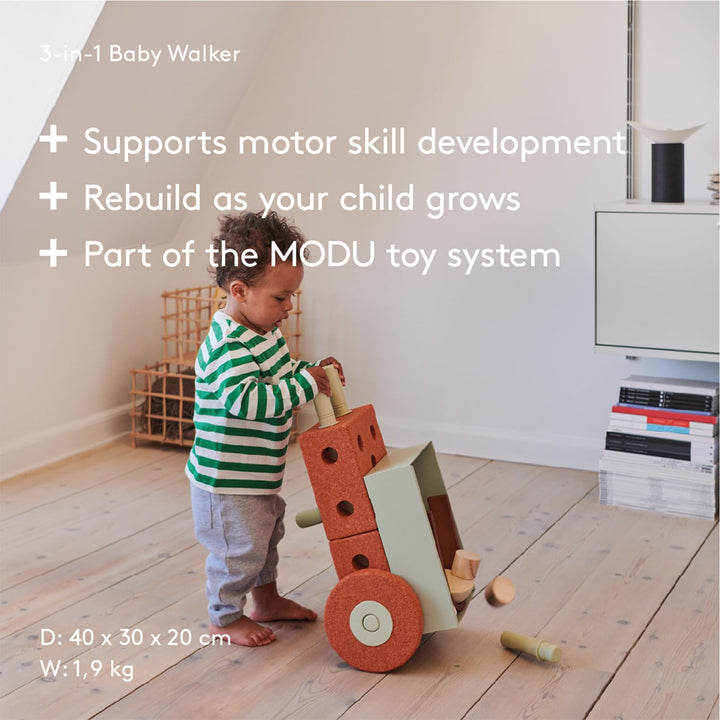 MODU 3-in-1 Baby Walker burnt orange - Laufwagen, Schubkarre + Tritthocker und mehr - NEU - schönes