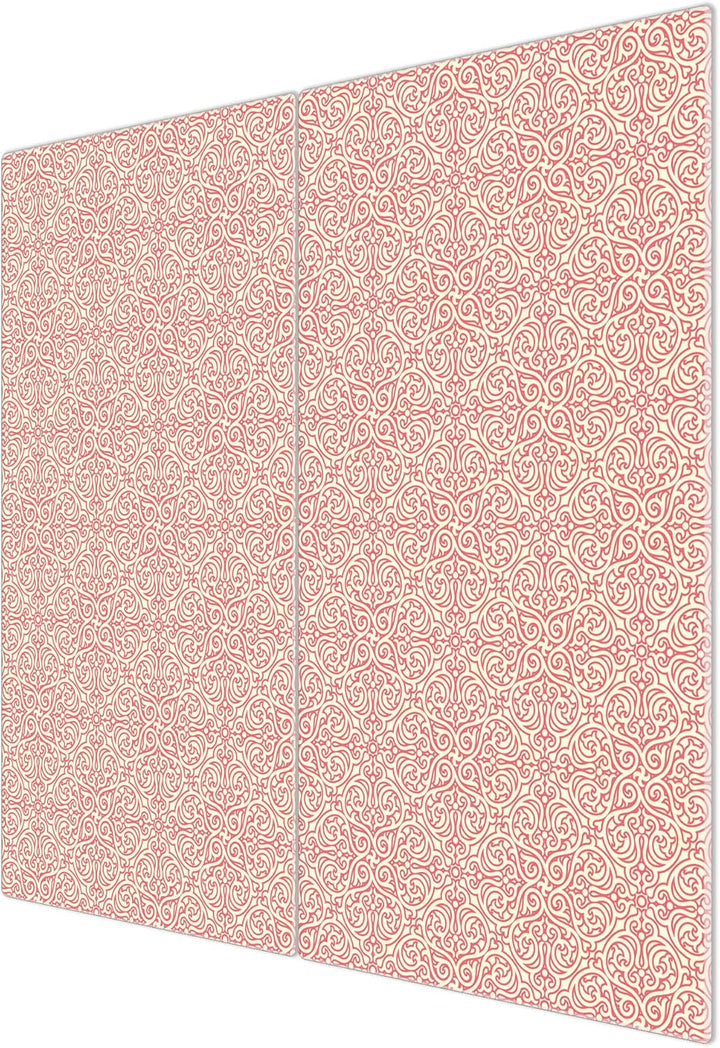 banjado® Herdabdeckplatte Glas 2-teilig je 30x52 cm/Schneidebrett Herdabdeckung mit Motiv Rosa Arabe