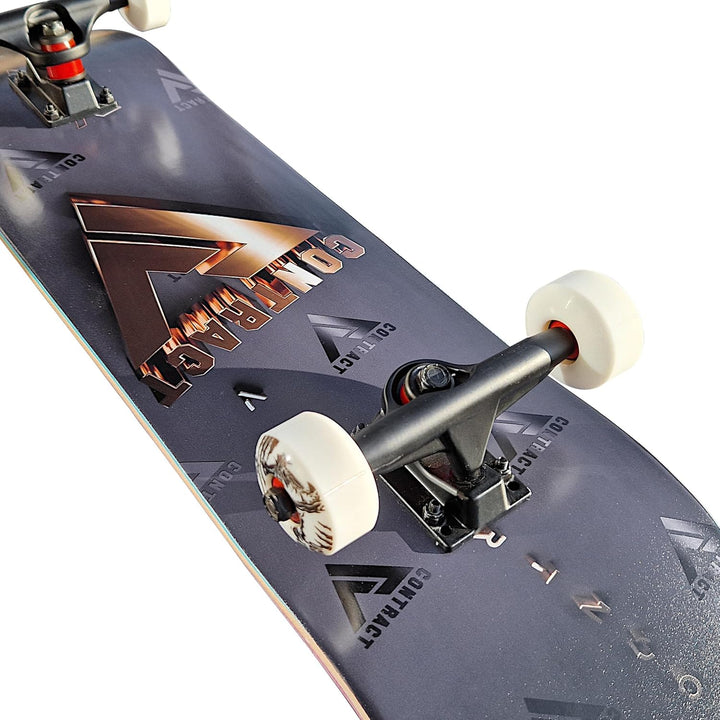 Komplett Skateboard Gold Logo - für Kinder und Jugendliche - 7-lagiges Ahornholz Deck - Medium Conca