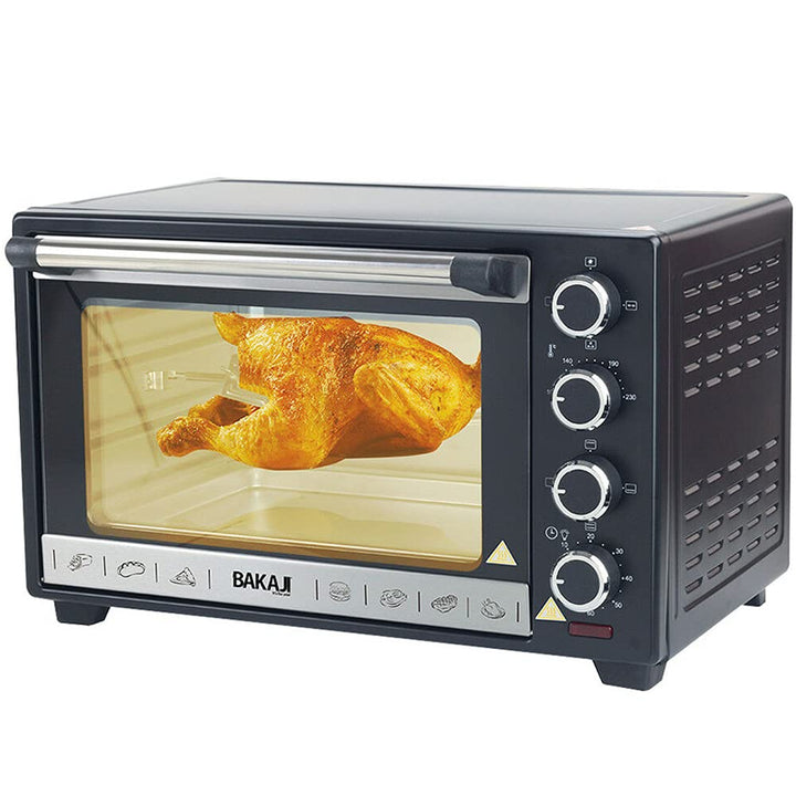 Bakaji Elektroofen, belüftet, Kapazität 30 Liter, Leistung 1600 W, Temperatur einstellbar bis 230 °,