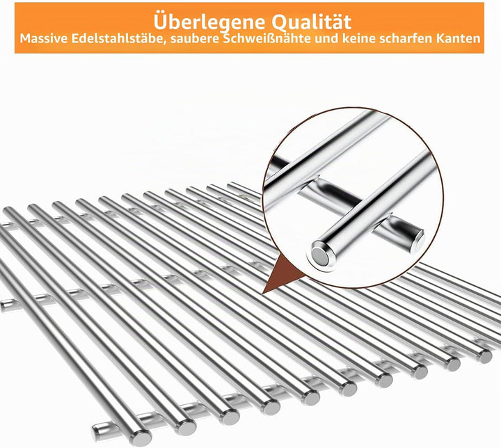 Hisencn 7639 Grillroste für Weber Spirit 300 Serie E310, E320, S310 S320, 43.9cm Edelstahl Gitter fü