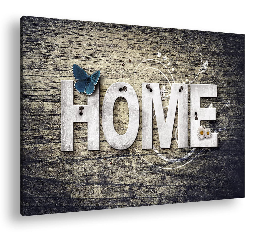 deyoli Home Logo Format: 80x60 als Leinwandbild, Motiv fertig gerahmt auf Echtholzrahmen, Hochwertig