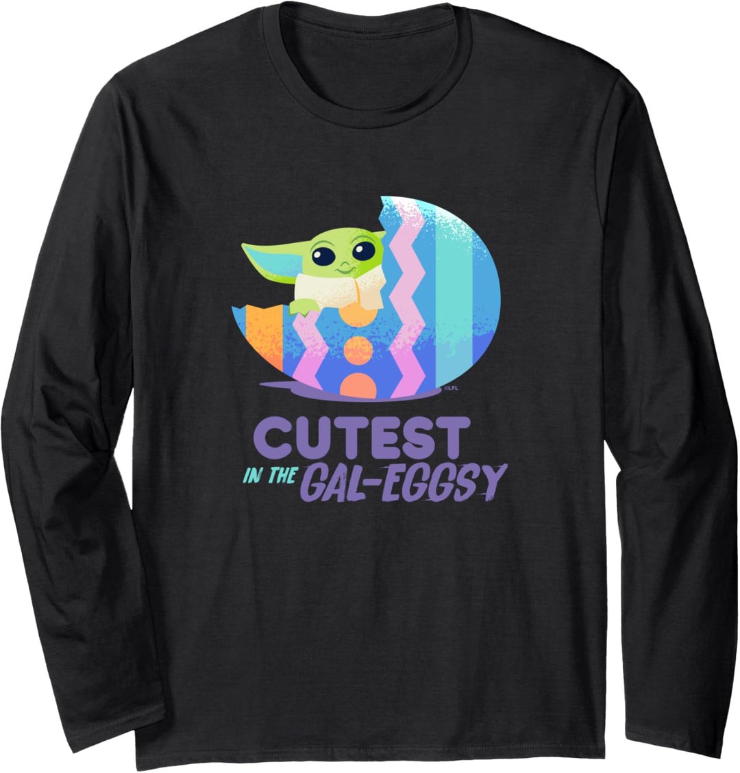 Star Wars The Mandalorian Grogu Easter Cutest in Gal-Eggsy Langarmshirt