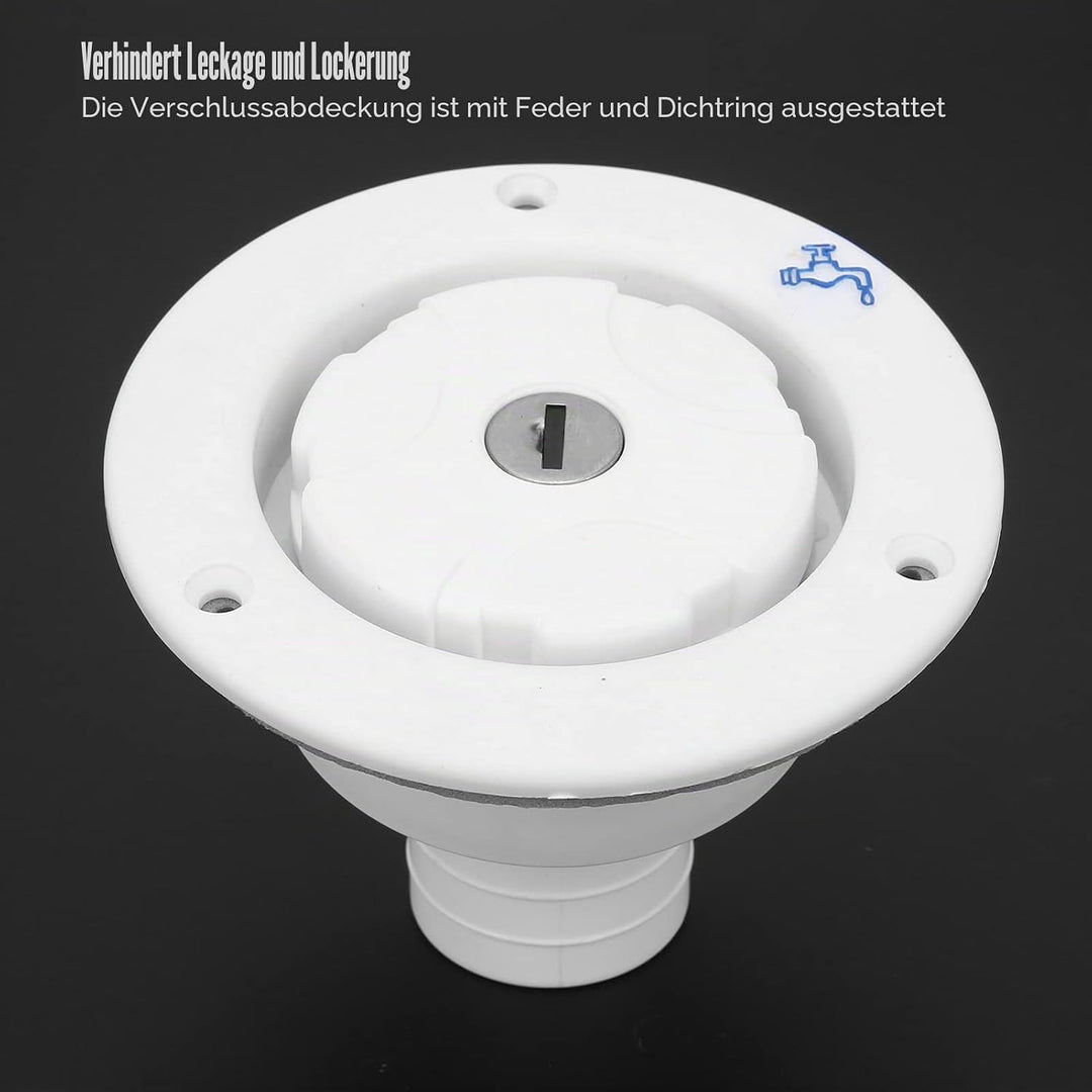 Tankdeckel 85mm Wassertankdeckel mit 2 Schlüsseln Auslaufsicherer Wasser Diesel Trinkwasser Wasserde
