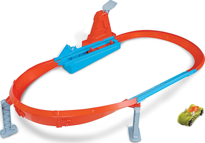 Hot Wheels GJM75 - Action Speed Boost Champion Trackset mit 1 Fahrzeug, Spielzeug Autorennbahn ab 5