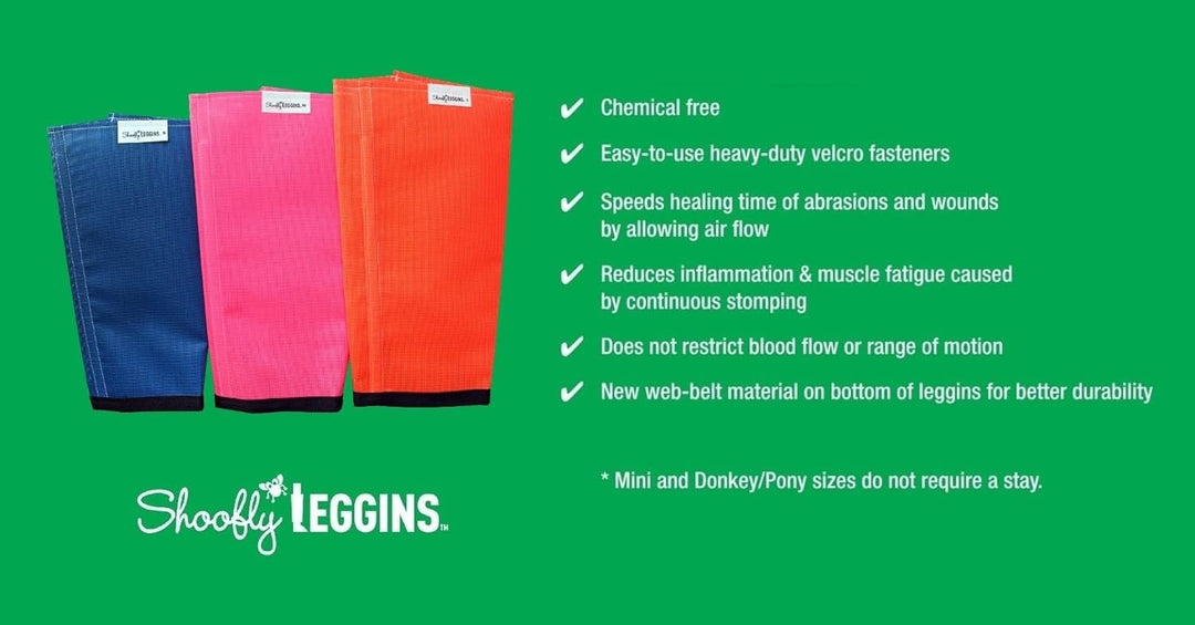 Shoofly Pferde-Leggins, patentierte locker sitzende Fliegenstiefel, verhindern Fliegenbisse, reduzie