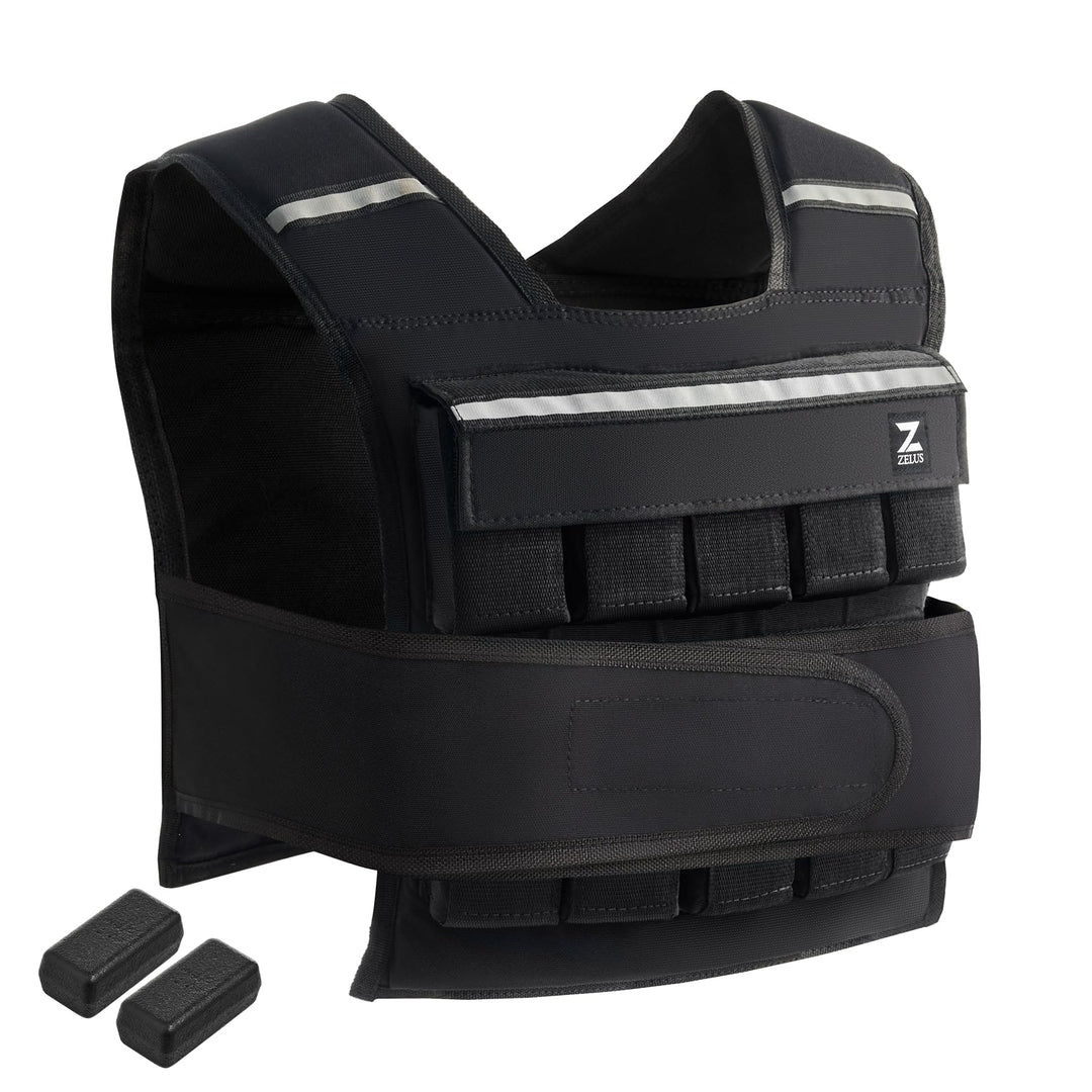 ZELUS Gewichtsweste Verstellbar 0,5-10,5kg / 0,5-20,5kg Trainingweste mit 20 Einstellbaren Gewichten
