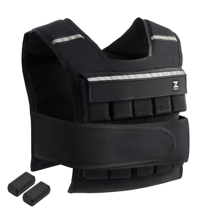ZELUS Gewichtsweste Verstellbar 0,5-10,5kg / 0,5-20,5kg Trainingweste mit 20 Einstellbaren Gewichten