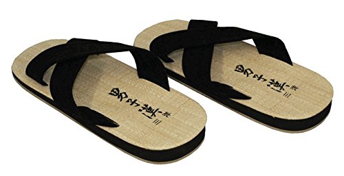 S.B.J - Sportland Deluxe Zoris - Reisstroh Schuhe/Slipper 39 EU Schwarz, 39 EU Schwarz
