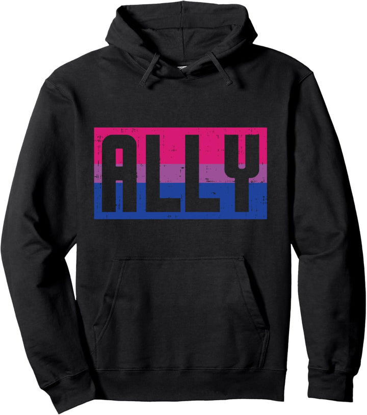 Ally Bisexual Color Flag Cute Bi Pride LGBTQ Men Women Kids Pullover Hoodie