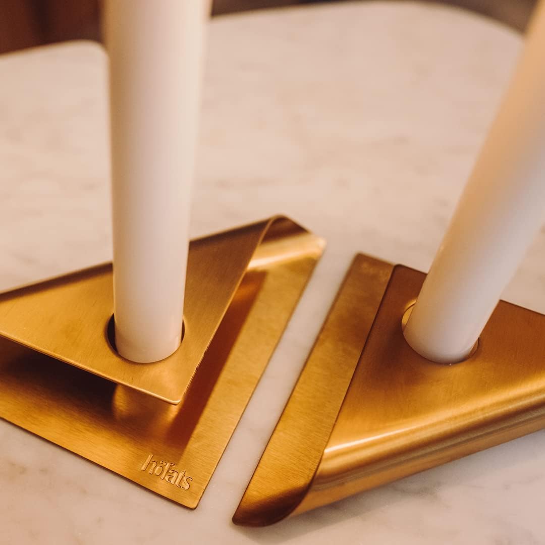 höfats - Square Candle - Kerzenhalter aus Edelstahl für Stabkerze 20-24mm - Kerzenständer in Gold -