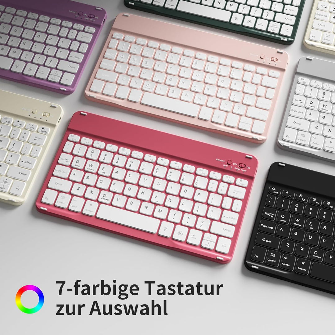 Hülle mit Tastatur für iPad A16 11/10 Generation (2025/2022, 11/10.9 Zoll) mit Stifthalter, Magnetis