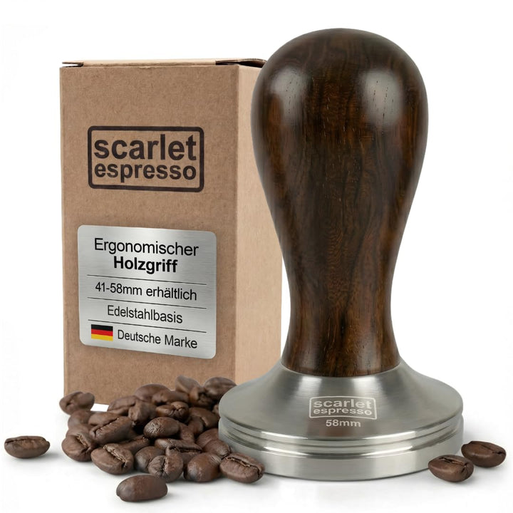 Scarlet Espresso | Tamper »Classic«, stilvoller Espresso-Stempel mit ergonomischem Griff aus Edelhol