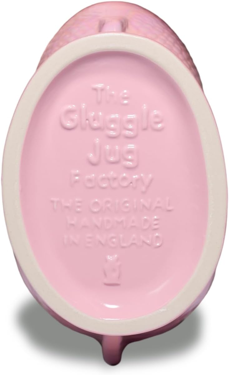Karaffe XL Babyrosa schimmernd – 1,2 l – Original Gluggle Jug aus England – Wasserkrug mit Glucker-G