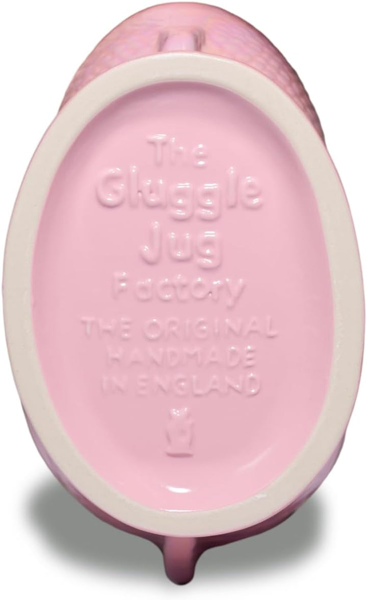 Karaffe XL Babyrosa schimmernd – 1,2 l – Original Gluggle Jug aus England – Wasserkrug mit Glucker-G