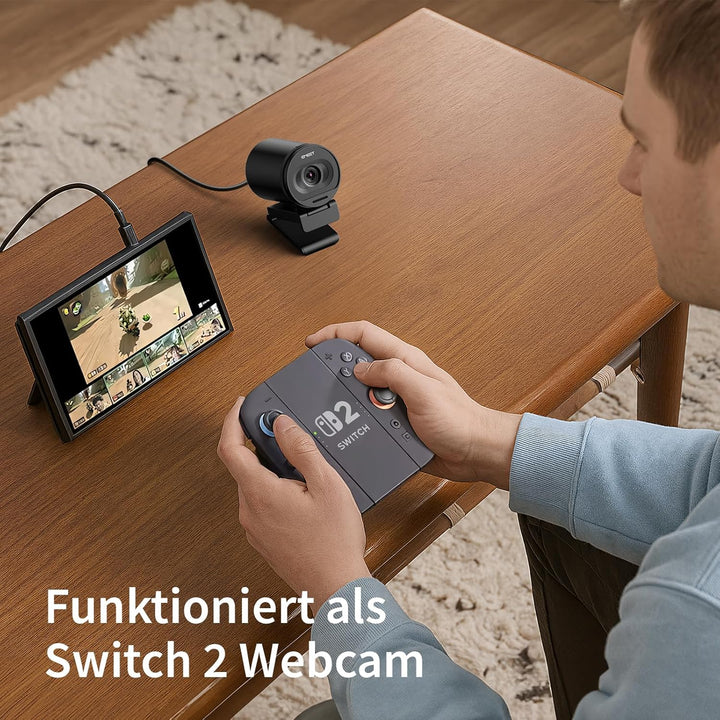 EMEET Webcam 4K S600, 1080P Webcam für PC mit Mikrofon, PDAF Autofokus, Lichtkorrektur, 73° Sichtfel