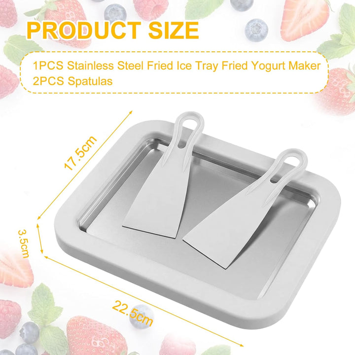 Eisplatte Eis Rolls Maker mit 2 Spateln, DIY Gelato Maschine für Gefrorener Joghurt Sorbet, Eiscreme