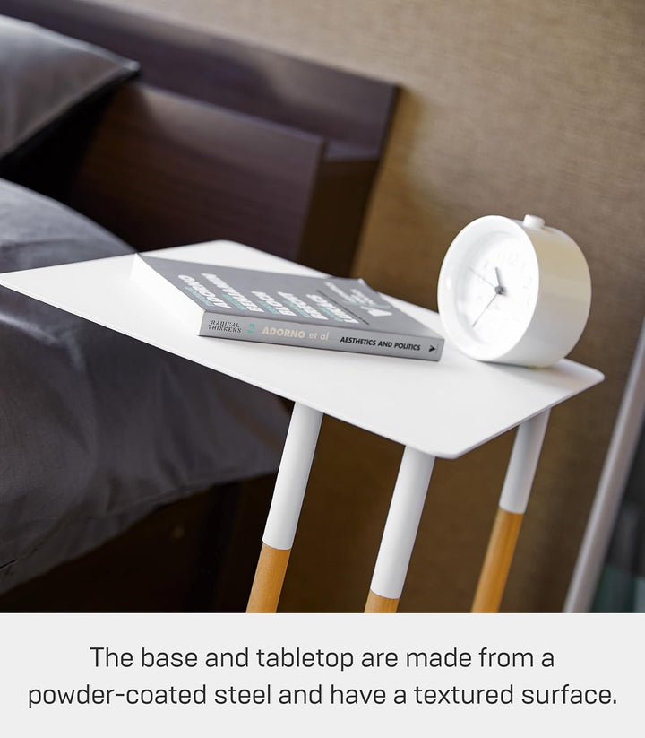 Yamazaki Sliding Sofa c end Table/Coffee Tray/Laptop Desk Beistelltisch, Stahl, Weiss, One Size, Wei