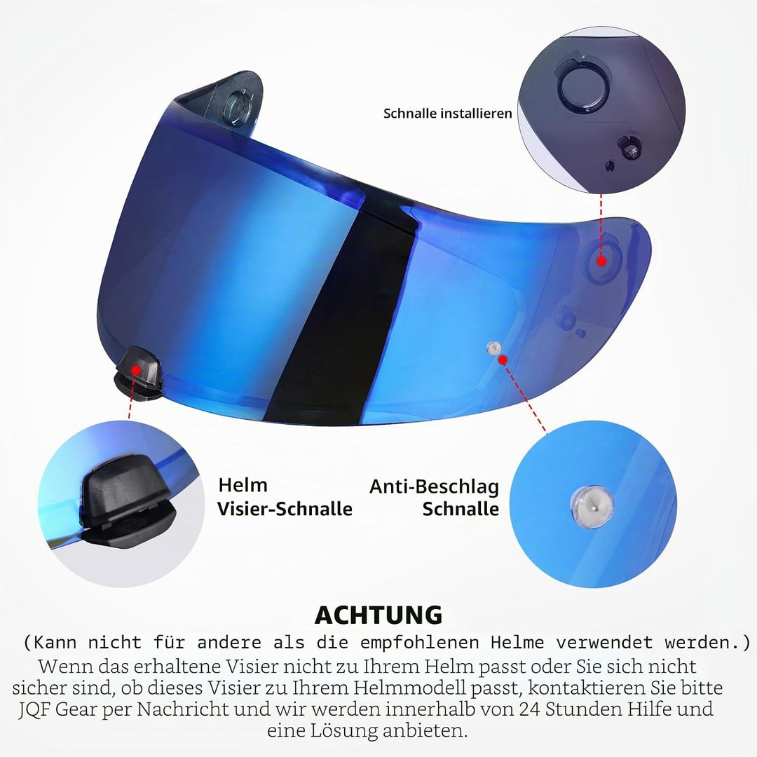 Helmvsier für C70 FG-17 IS-17,Motorradhelm Visier,Motorrad Windschutz Helm Objektiv Visier Vollgesic