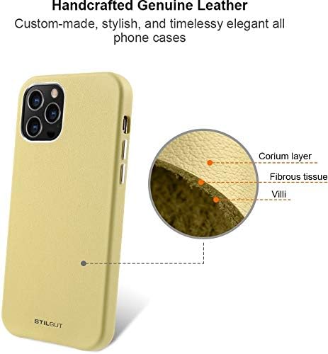 STILGUT Cover kompatibel mit iPhone 12 Pro Max Case aus Leder, Lederhülle, Hülle aus Leder, Ledercas