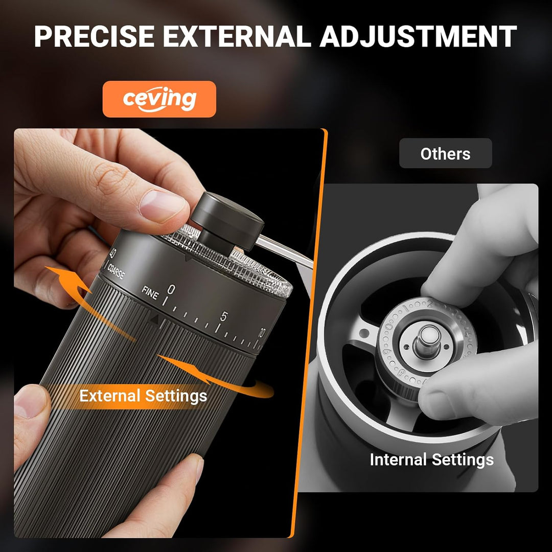 Mini Manuelle Kaffeemühle mit 40 einstellbaren Stufen, Tragbare Manuelle Handkaffeemühle mit 30g Kap