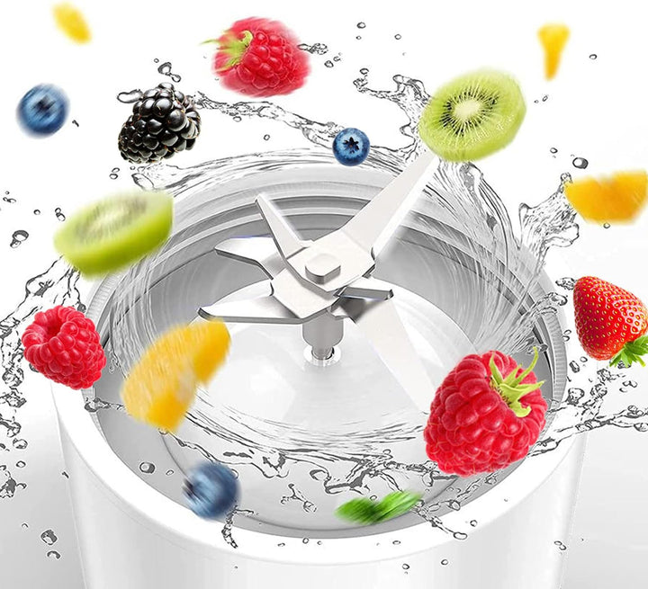 Tragbarer Mixer Smoothie Maker to go 450ml, Mini Standmixer mit 6 Edelstahl-Klingen, Portable Blende