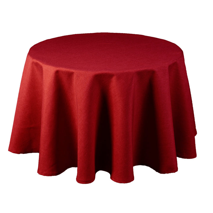 Maltex24 Textil Tischdecke - Leinen Optik - wasserabweisend Rund (Rot, 180 cm) Rot 180 cm, Rot 180 c