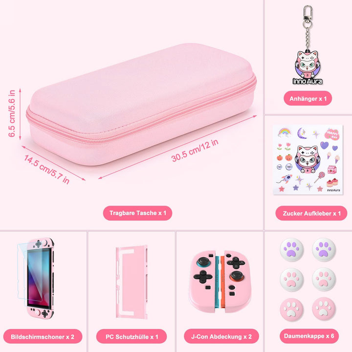 innoAura Switch 2 Tasche 14-in-1 Bundle für NS Switch 2 (2025), Switch 2 Case mit Tragetasche, Schut