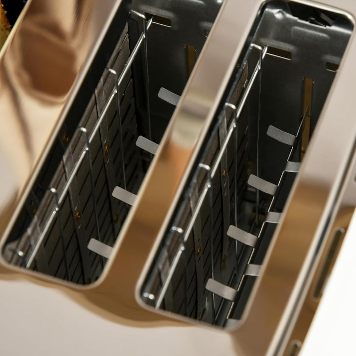 HOMCOM Wasserkocher Toaster Set Frühstück-Set mit 1,7L Wasserkocher, 4 Scheiben Toaster, 2200 W, 7 B