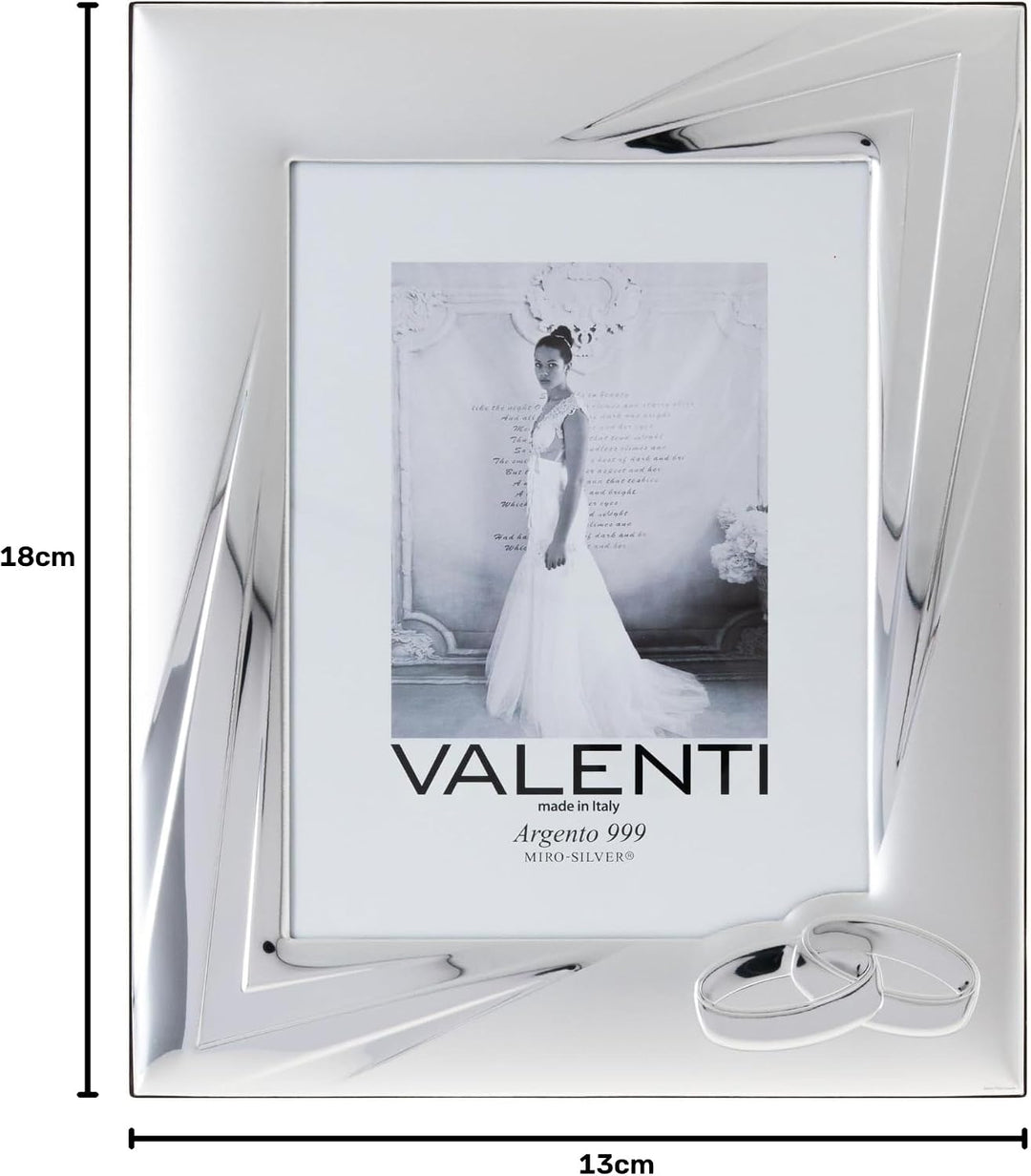 Valenti&amp;Co Bilderrahmen, Silber, 13 x 18 cm, ideal als Geschenk zur Hochzeit oder für Mutter und Pap