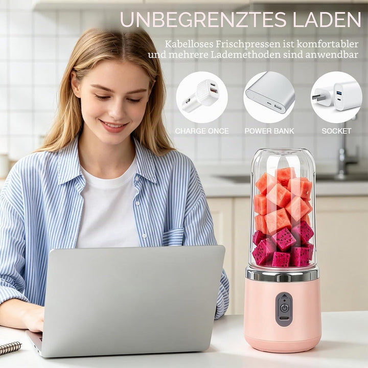 Foreverup Tragbarer Mixer, Maker to Go Mini-Standmixer, Smoothie Maker, Portabler Elektrischer Saftp