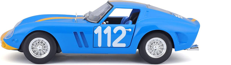 Bburago 18-26305 Ferrari 250 GTO Modellauto 1:24, Blau/Gelb