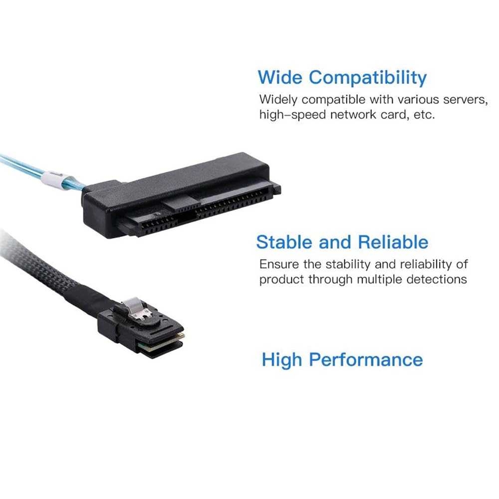 xiwai Interner 36-Pin-Mini-SAS-SFF-8087-Host auf 4 SFF-8482-Ziel-SAS-Festplatte und SATA-Stromkabel