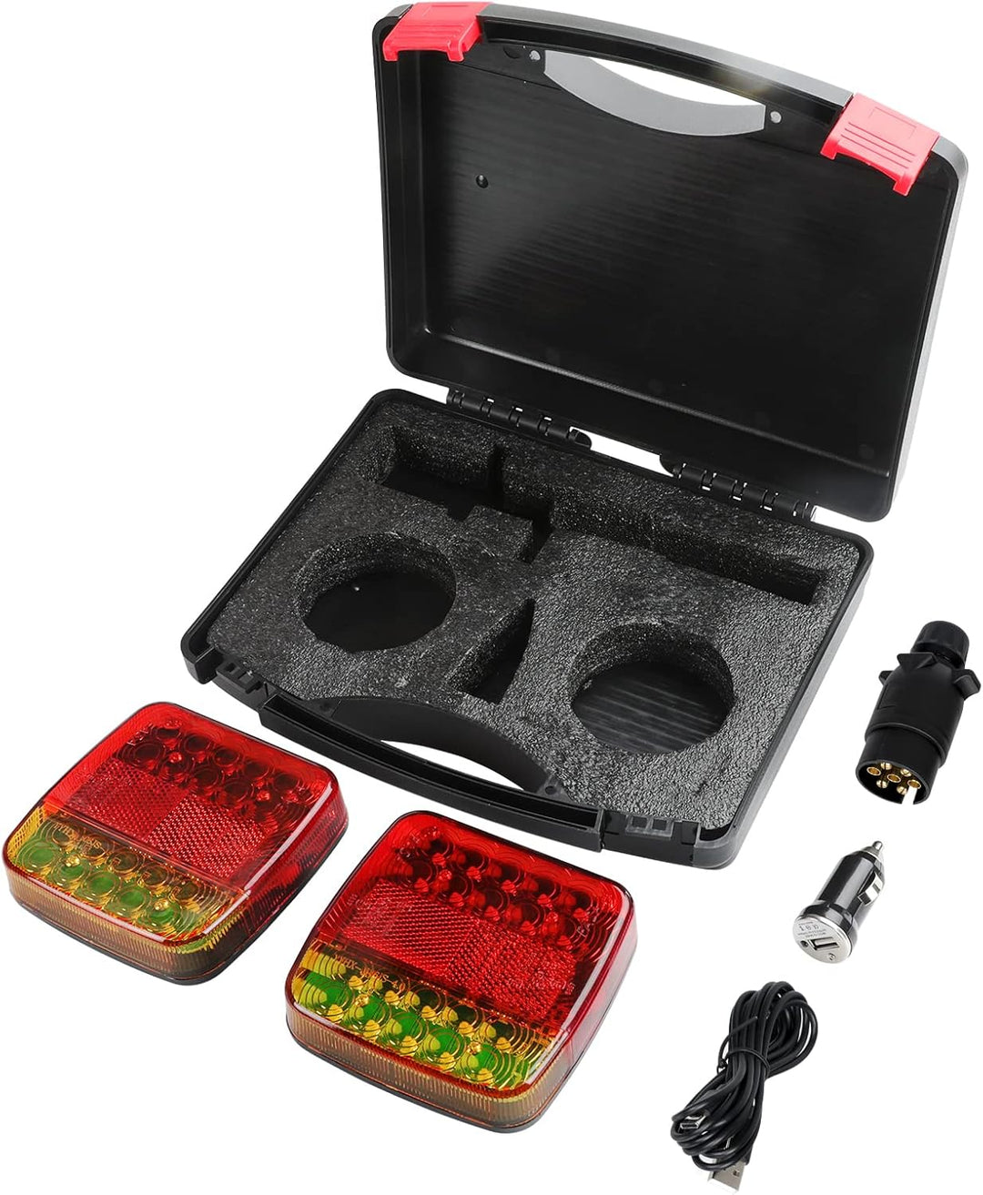 AOHEWEI Kabelloses Beleuchtungs LED Set, magnetische Anhänger Rücklichter kabellos 12 V, LKW-Heck EC