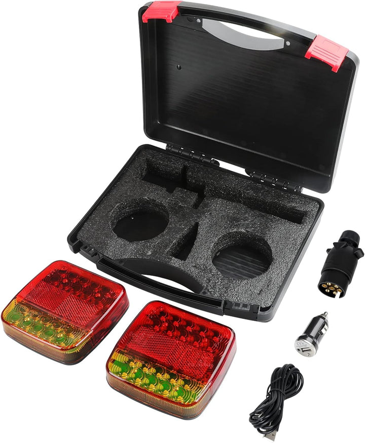 AOHEWEI Kabelloses Beleuchtungs LED Set, magnetische Anhänger Rücklichter kabellos 12 V, LKW-Heck EC