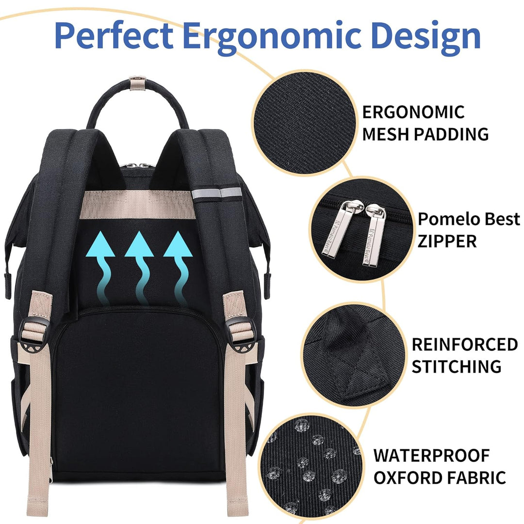 Pomelo Best Baby Wickelrucksack stylische Wickeltasche Rucksack mit Wickelunterlage multifunktional