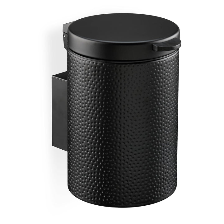 Relaxdays Kosmetikeimer Wandmontage, 3 Liter, Absenkautomatik, Inneneimer, Metall, runder Badezimmer