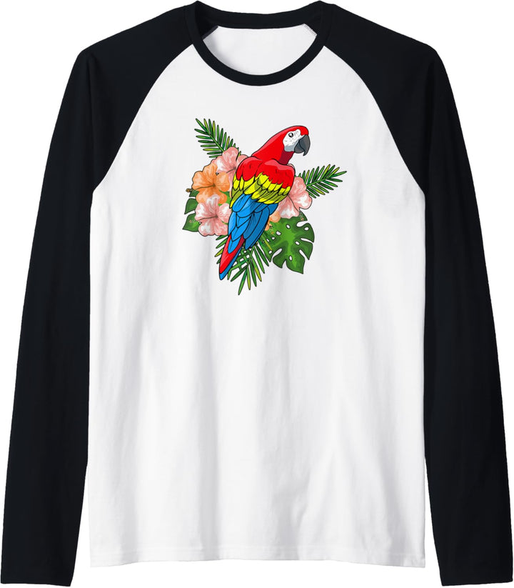 Papagei Vogel Haustier - Papageivogel Blumen Papagei Raglan