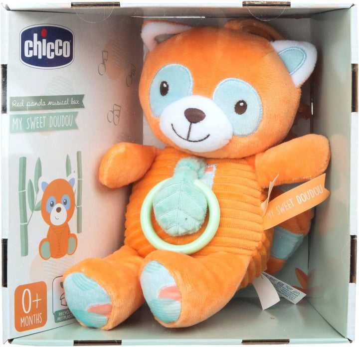 Chicco - Spieluhr Panda Rot, My Sweet Doudou, Kinderbett, aus weichem Velours, mit süsser Melodie, 0