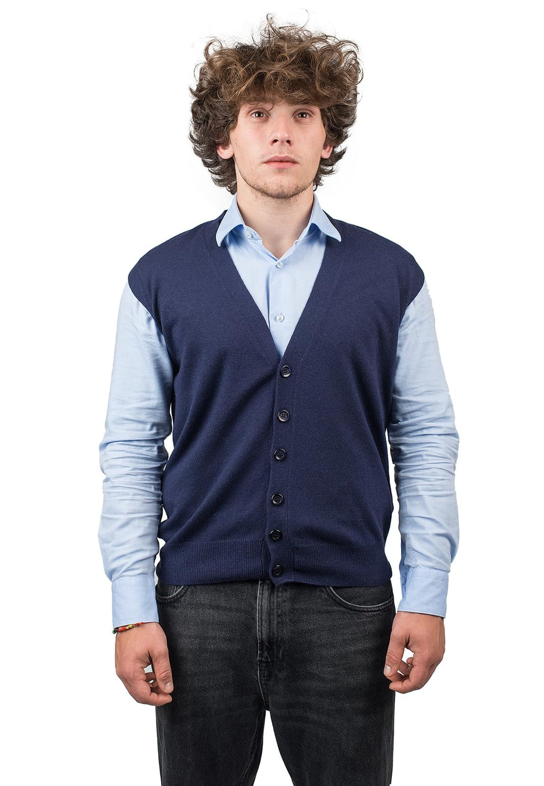 Dalle Piane Cashmere - Weste mit Knöpfen aus Kaschmirmischung, Made in Italy - Herren S Blau, S Blau