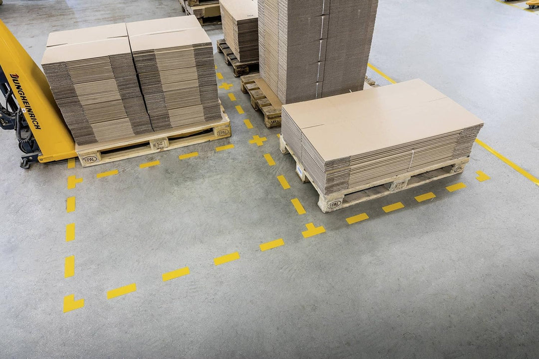 Durable Stellplatzmarkierung in T Form, selbstklebend und abriebfest, RAL 1003 Signalgelb , 170004 T