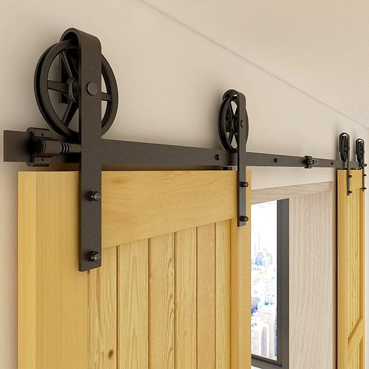 Schiebetürbeschlag Doppeltür 366cm Schiebetüren Schiebetürsystem Komplettset Laufschiene Rollen Set