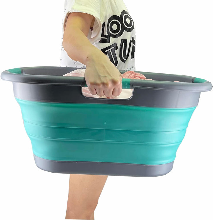 SAMMART 40L zusammenklappbarer Wäschekorb aus Kunststoff – faltbarer Pop-Up-Aufbewahrungsbehälter/Or