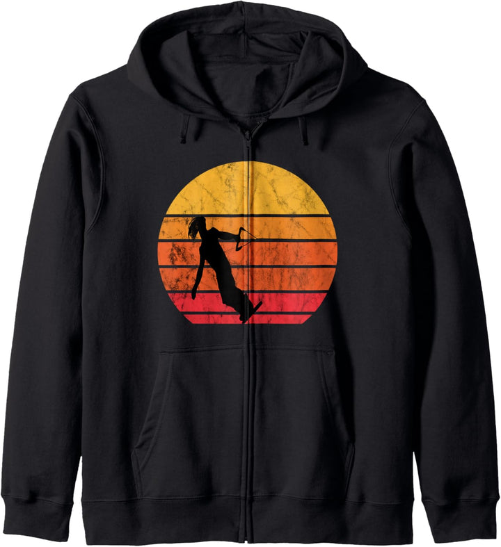 Wakeboard Retro Sunset Vintage Sonnenuntergang Wakeboarder Kapuzenjacke