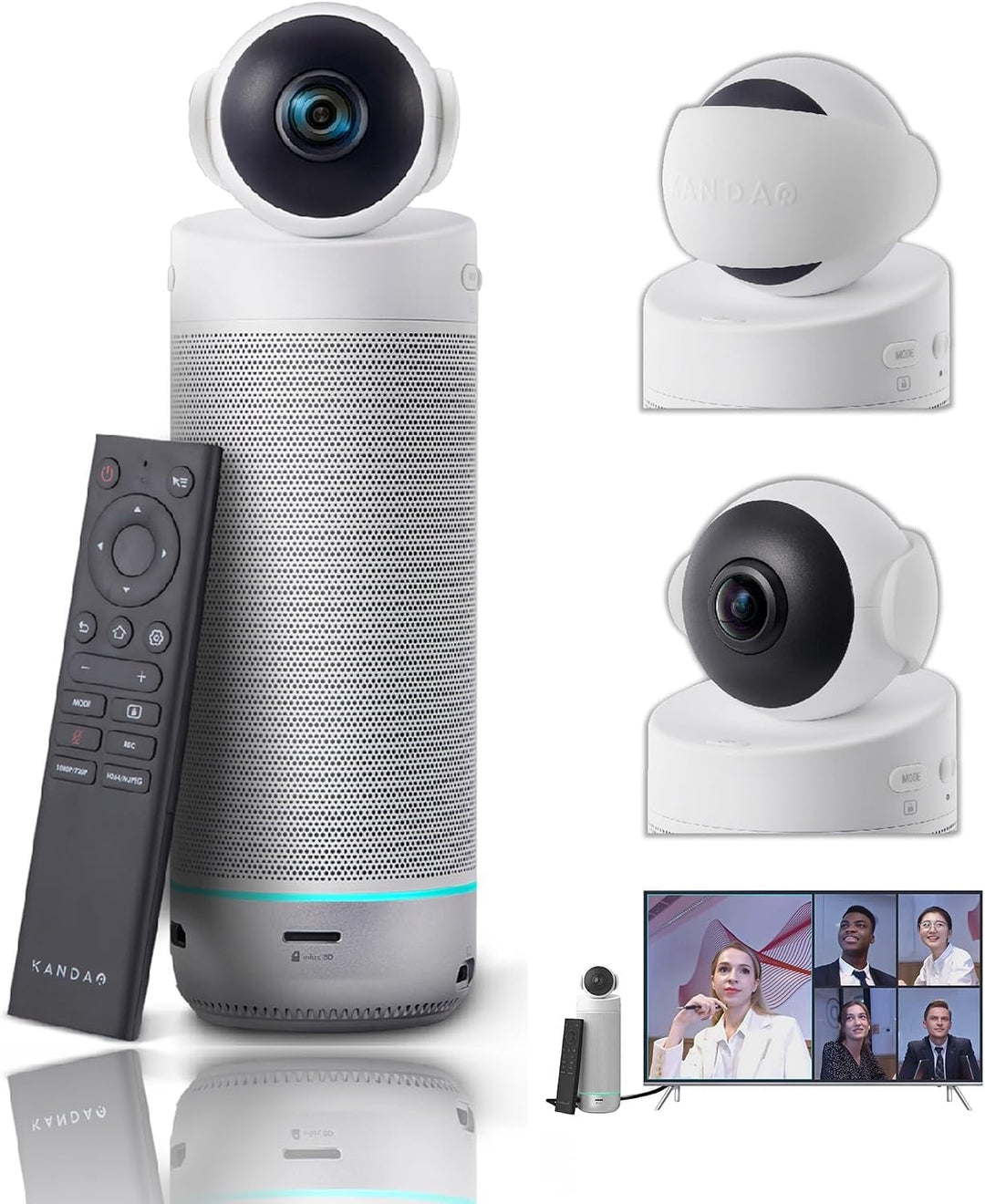 KanDao Meeting S 180 Grad Videokonferenz Kamera, 4K Captured 1080P HD - Funktioniert mit Teams, Zoom