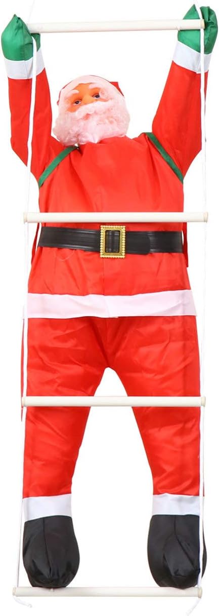 BESPORTBLE Weihnachtsmann auf Leiter Kletternder Weihnachtsmann Kletter Nikolaus Figur Santa Claus O