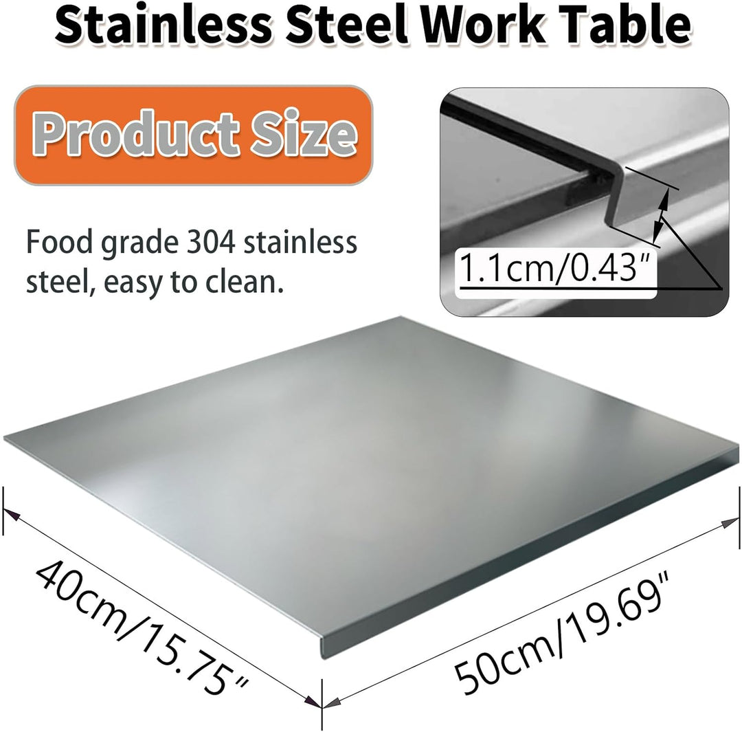 Arbeitsplatte aus Edelstahl Schneidebrett 50 x 40 cm Schneidebretter aus Edelstahls Stainless Steel