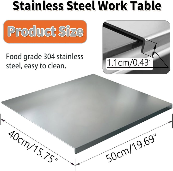 Arbeitsplatte aus Edelstahl Schneidebrett 50 x 40 cm Schneidebretter aus Edelstahls Stainless Steel