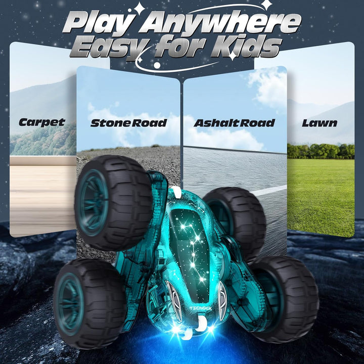 Tecnock 2025 Ferngesteuertes Auto mit 2.4 Ghz Fernbedienung 360°Flip Stunts Rc Auto Monstertruck mit