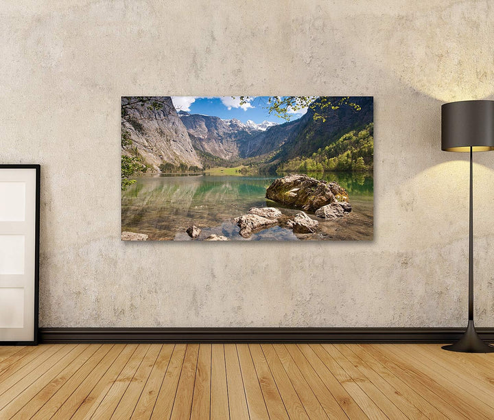 islandburner Bild auf Leinwand Obersee Deutschland Landschaft Bayerisch Berchtesgaden Bilder Wandbil